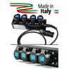 POWERBOX NERO CIABATTA ALIMENTAZIONE PALCO MADE IN ITALY SPIA RETE INGRESSO SPINA VOLANTE 16A 3P+N+T USCITE 4 X 16A