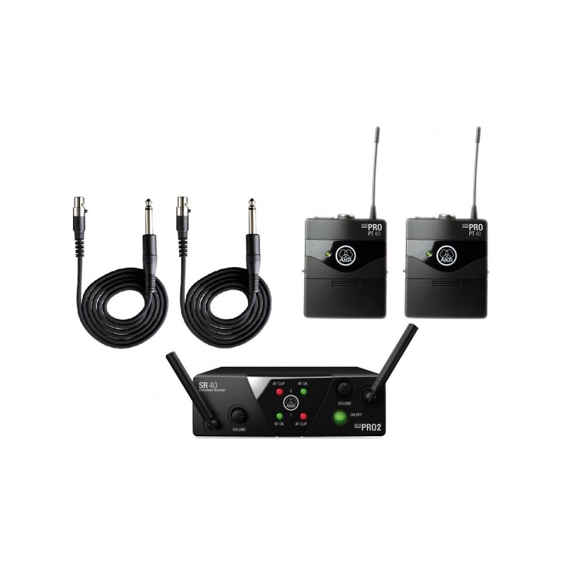 AKG WMS40MINI 2 INSTRUMENTAL SET DOPPIO RADIOMICROFONO PER STRUMENTI ISM2/3