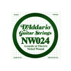 D'ADDARIO NW024  CORDA SINGOLA PER CHITARRA ACUSTICA/ELETTRICA