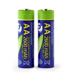ENERGENIE NI-MH RECHARGEABLE AA BATTERIES, 2600MAH, 2PCS BLISTER PACK