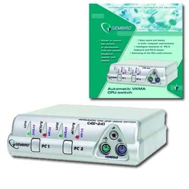 GEMBIRD AUTOMATIC CPU SWITCH W/AUDIO SUPPORT, 2 PCS