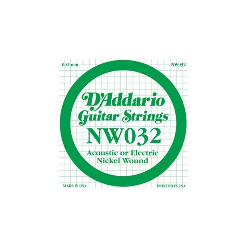 D'ADDARIO NW032  CORDA SINGOLA PER CHITARRA ACUSTICA/ELETTRICA