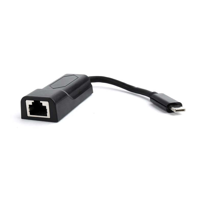 CABLEXPERT ADATTATORE LAN A RETE GIGABIT ETHERNET, MASCHIO USB-C, NERO