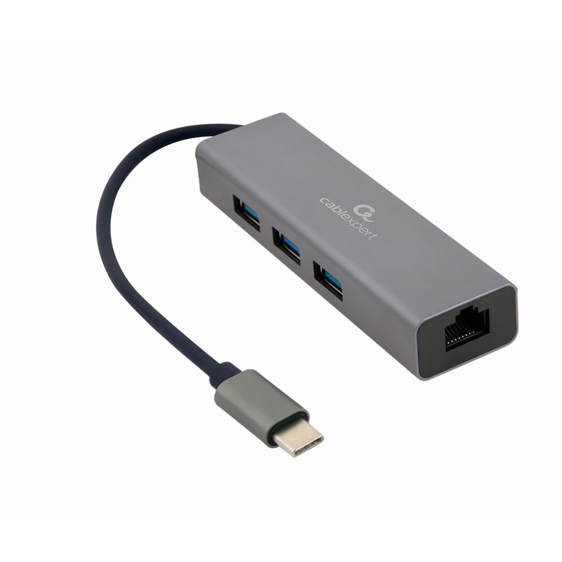CABLEXPERT ADATTATORE LAN A RETE GIGABIT ETHERNET, MASCHIO USB-C, NERO