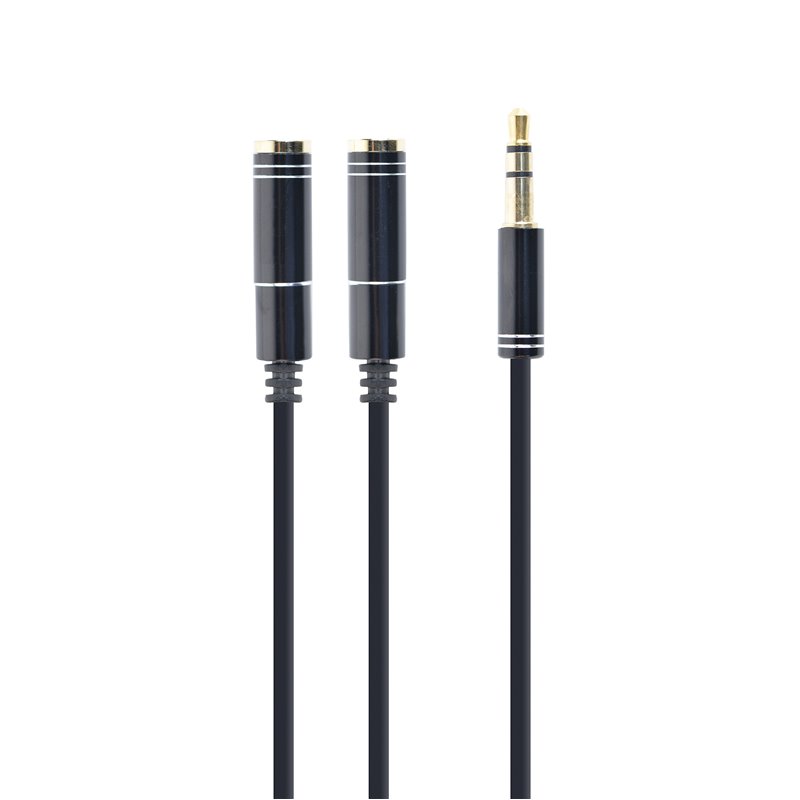 CABLEXPERT SPLITTER CAVO AUDIO 3.5 MM, 10 CM, NERO, CONNETTORI IN METALLO