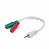CABLEXPERT 3.5 MM 4-PIN PLUG TO 3.5 MM STEREO + MICROPHONE SOCKETS ADAPTER CABLE, WHITE
