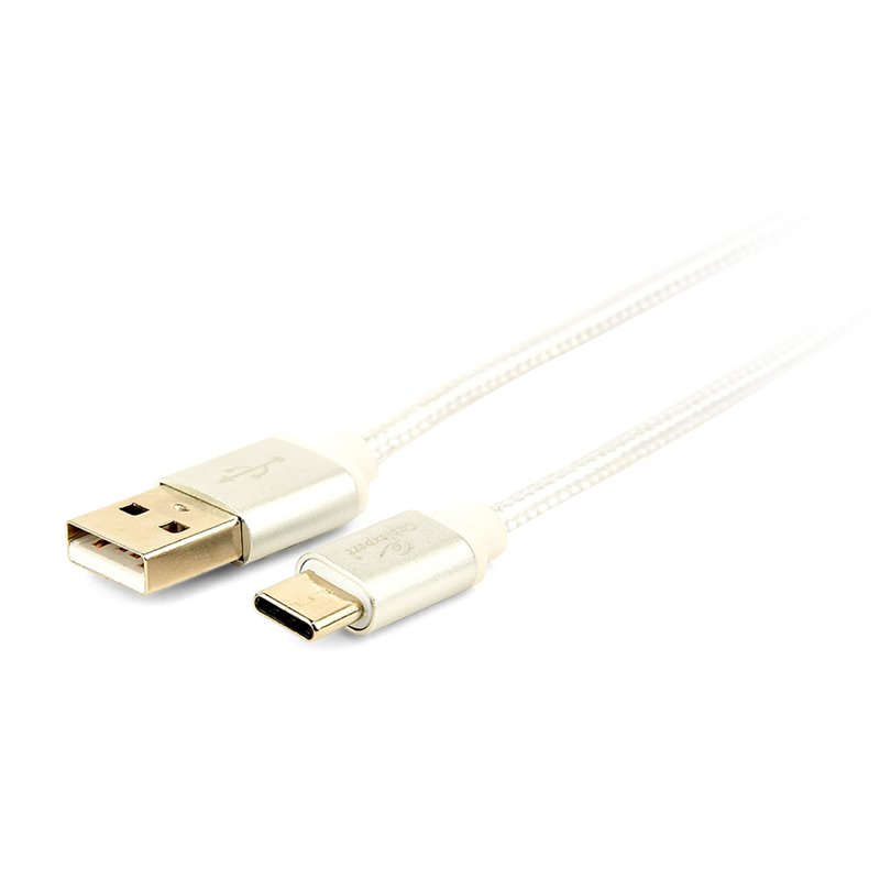 CABLEXPERT CAVO TYPE-C USB INTRECCIATO IN COTONE CON CONNETTORI METALLICI, 1,8 M, NERO