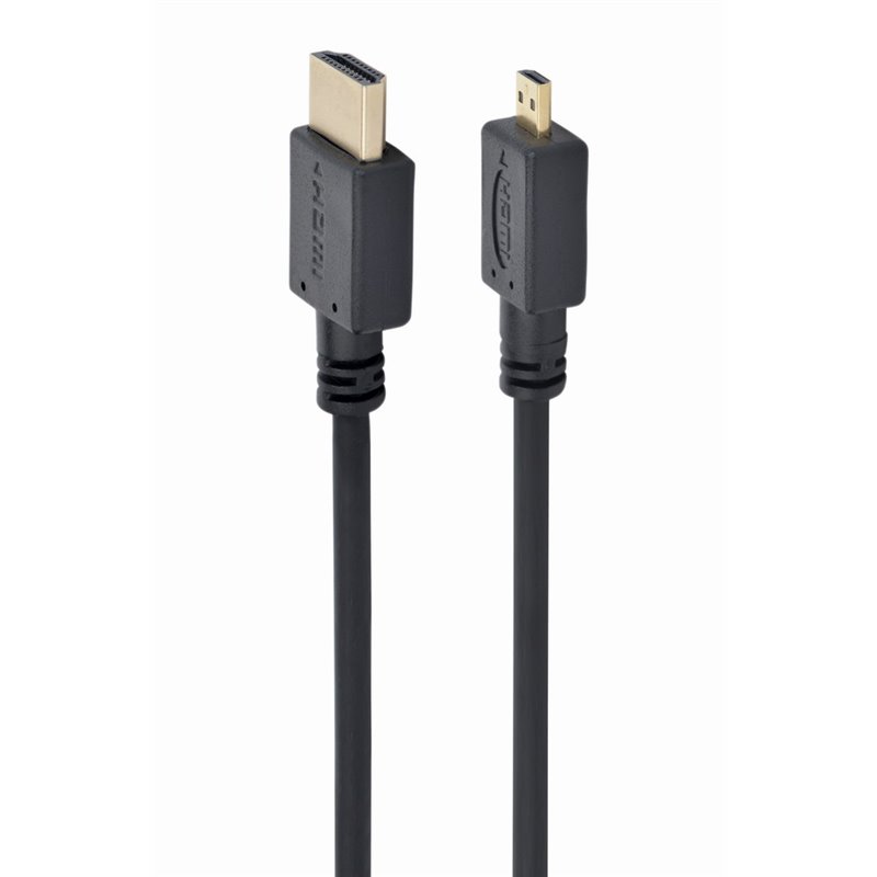CABLEXPERT HDMI MALE TO MICRO D-MALE BLACK CABLE WITH GOLD-PLATED CONNECTORS, 1.8 M, BULK PACKAGE