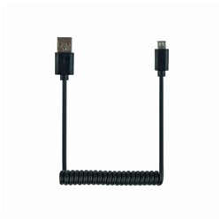 CABLEXPERT COILED MICRO-USB CABLE, 1.8 M, BLACK