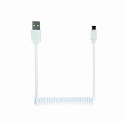 CABLEXPERT COILED MICRO-USB CABLE, 1.8 M, WHITE