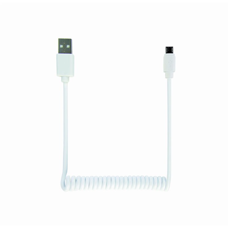 CABLEXPERT COILED MICRO-USB CABLE, 1.8 M, WHITE