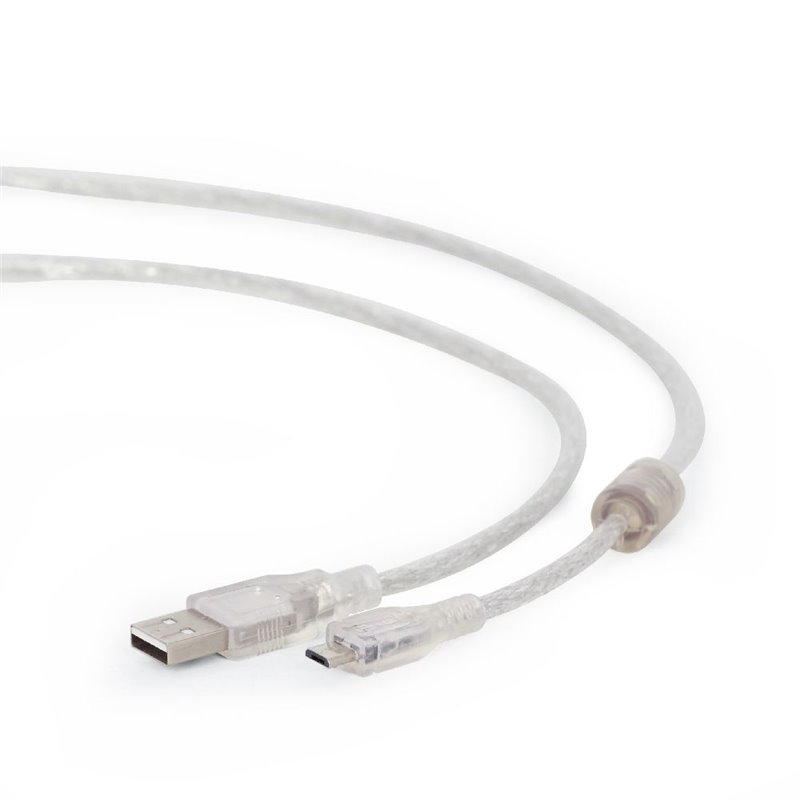 CABLEXPERT MICRO-USB CABLE, 1.8 M, TRANSPARENT JACKET