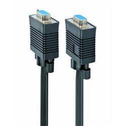 CABLEXPERT PREMIUM VGA EXTENSION HD15M/HD15F DUAL-SHIELDED W/ 2*FERRITE 6FT CABLE, BLACK COLOR