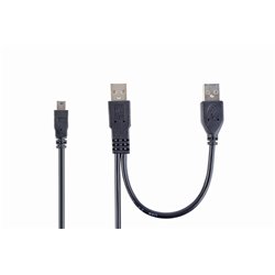 CABLEXPERT DUAL USB A TO MINI-USB CABLE, 3 FT