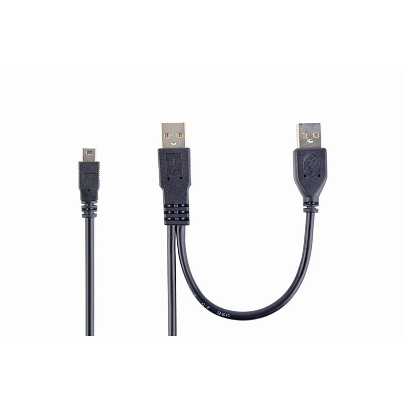 CABLEXPERT DUAL USB A TO MINI-USB CABLE, 3 FT