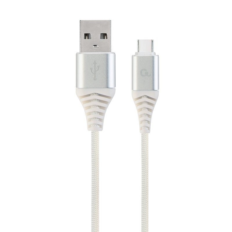 CABLEXPERT CAVO TYPE-C USB INTRECCIATO IN COTONE CON CONNETTORI METALLICI, 1,8 M, NERO