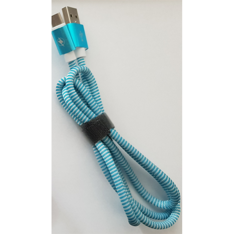 CABLEXPERT PREMIUM COTTON BRAIDED TYPE-C USB CHARGING AND DATA CABLE, 2 M, PURPLE/WHITE