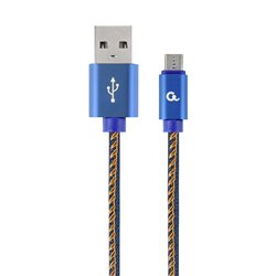 CABLEXPERT CAVO MICRO-USB INTRECCIATO IN COTONE CON CONNETTORI METALLICI, 2 M