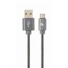 CABLEXPERT CAVO TYPE-C USB INTRECCIATO IN COTONE CON CONNETTORI METALLICI, 2 M, NERO