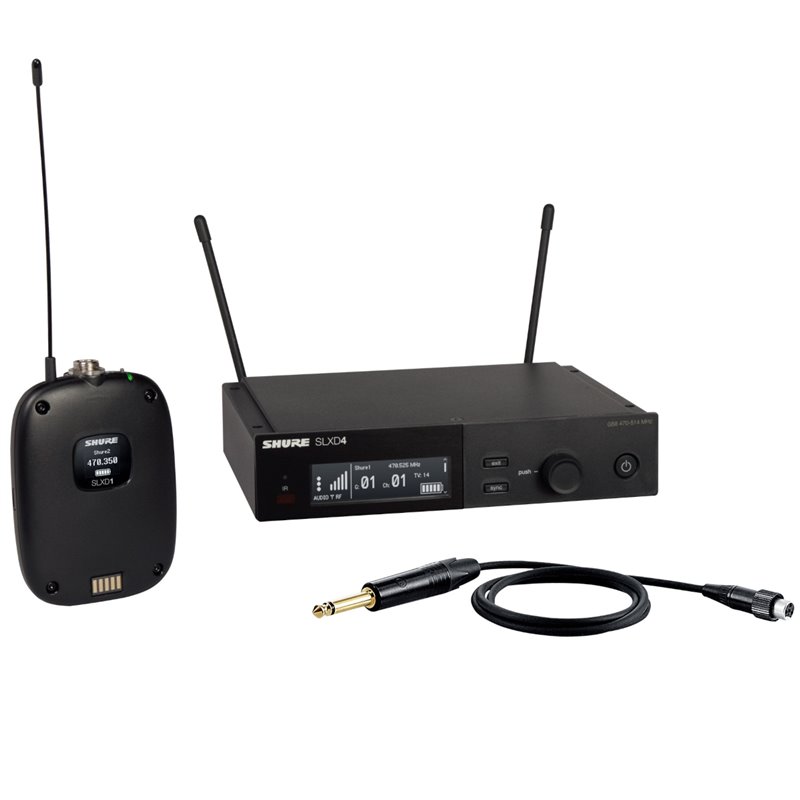 SHURE SLXD14E J35 SISTEMA WIRELESS PER CHITARRA E BASSO CON TRASMETTITORE BODYPACK E CAVO STRUMENTO