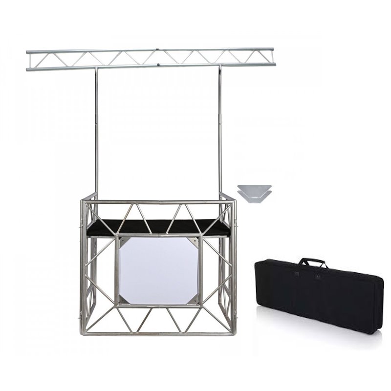 ATOMIC4DJ EVENT TABLE TAVOLO DESK DJ ED EVENTI CON TRALICCIO LUCI CUSTODIA E MENSOLE IN BUNDLE