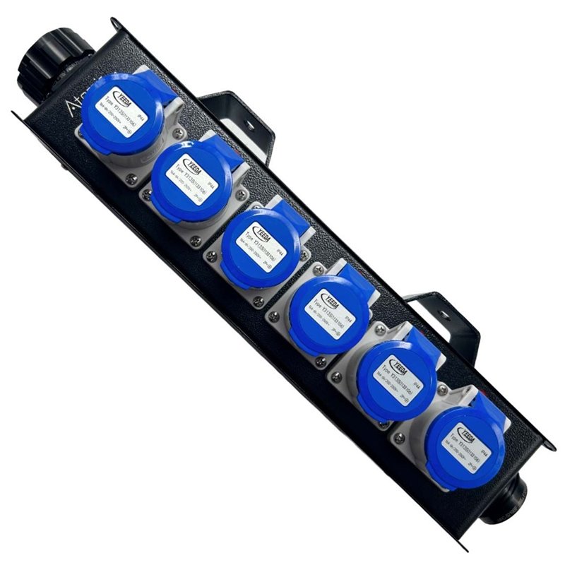 ATOMIC PRO POWER-BOX CON INGRESSO E RILANCIO SOCAPEX E MULTIPRESA 6 PRESE CEE 16A MONOFASE