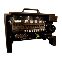 QUADRO CORRENTE POWERBOX TARTARUGA SPINA 32A PENTAPOLARE TRIFASE 9 PRESE CEE 16A MONOFASE 3 SPIE VOLTOMETRO AMPEROMETRO