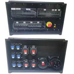 QUADRO CORRENTE POWERBOX SPINA 125A 6 PRESE CEE 16A MONOFASE + 2 32A 5P + 2 16A 5P + 1 63A + 3 SPIE VOLTOMETRO AMPEROMETRO EMERG