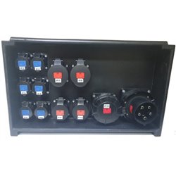 QUADRO CORRENTE POWERBOX SPINA 125A 6 PRESE CEE 16A MONOFASE + 2 32A 5P + 2 16A 5P + 1 63A + 3 SPIE VOLTOMETRO AMPEROMETRO EMERG