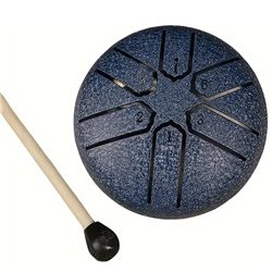 STEEL TONGUE DRUM MINI 3″ TAMBURO ARMONICO 7,5CM TANK DRUM 6 TONI COLORE BLU