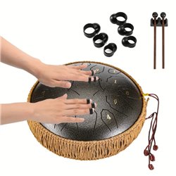TAMBURO ARMONICO 15 TONI STEEL TONGUE DRUM 12″ TANK DRUM 30,5CM COLORE BRONZO