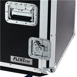 FLYHT PRO RACK 12U 19'' 45CM FLIGHT CASE 4 MANIGLIE 8 CHIUSURE RUOTE 100MM 2+2 CON FRENO