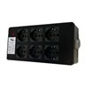 ELGA PCN-6UPPC POWERBOX PASSANTE NEUTRIK POWERCON IN BLU CON 6 PRESE UNEL 10A-16A-SHUKO RILANCIO OUT GRIGIO E SPIA DI RETE