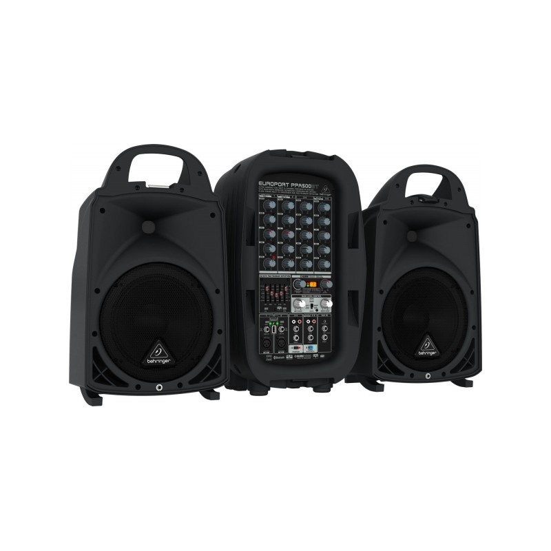 BEHRINGER PPA500BT SISTEMA PA PORTATILE COMPATTO + MICROFONO CON TROLLEY BLUETOOTH EFFETTI 500 WATT