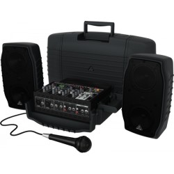 BEHRINGER PPA200 SISTEMA PORTATILE COMPATTO 5 CANALI 150 WATT CASSE + MIXER + MICROFONO +CAVI