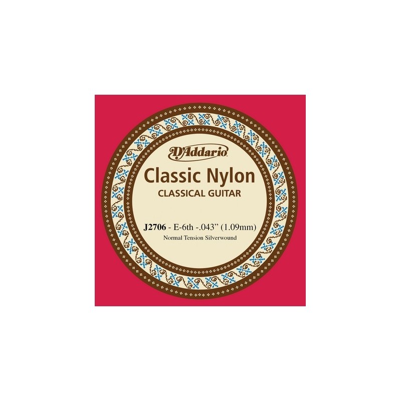 D'ADDARIO J2706 CORDA SFUSA PER CHITARRA CLASSICA TENSIONE NORMALE