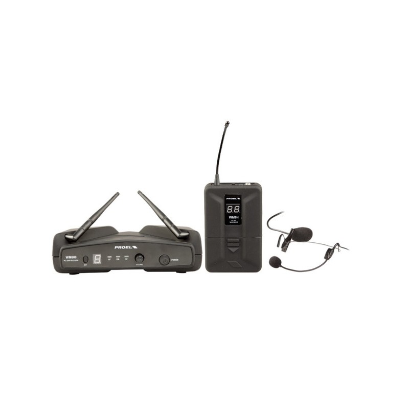 PROEL WM600H LAVALIER E HEADSET UHF RADIOMICROFONO ARCHETTO WIRELESS