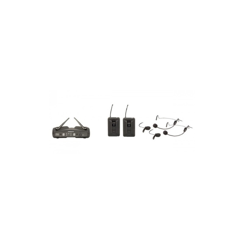 PROEL WM600DH PLL UHF RADIOMICROFONO DOPPIO ARCHETTO + LAVALIER + BODYPACK WIRELESS 4 CANALI