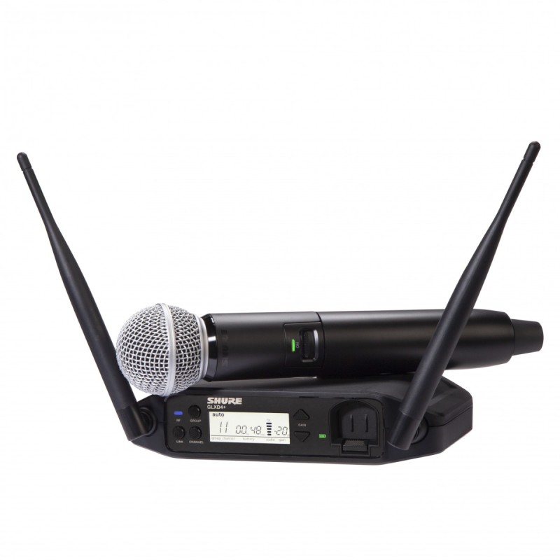 SHURE GLXD24+/SM58 RADIOMICROFONO PALMARE DIGITALE WIRELESS A MANO CAPSULA SM58 SERIE GLXD