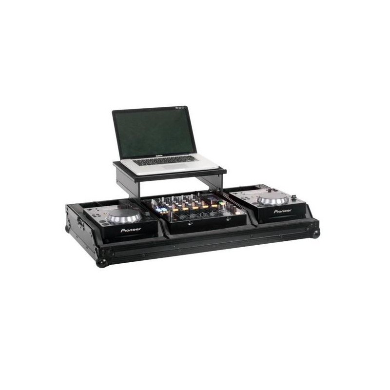 ZOMO SET-200 PLUS NSE FLIGHT CASE NERO + LAPTOP X 2 CDJ350 1 DJM750 DJM850 DJX750 XONE62 XONE92