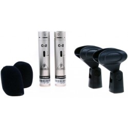 BEHRINGER C2 COPPIA SELEZIONATA MATCHED MICROFONI CONDENSATORE VOCE STRUMENTI + STEREO-BAR CON CLAMPS