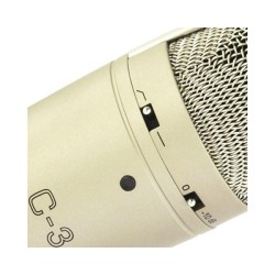 BEHRINGER C3 MICROFONO STUDIO CONDENSATORE DOPPIO DIAFRAMMA CARDIOIDE OMNIDIREZIONALE E FIGURA DI 8