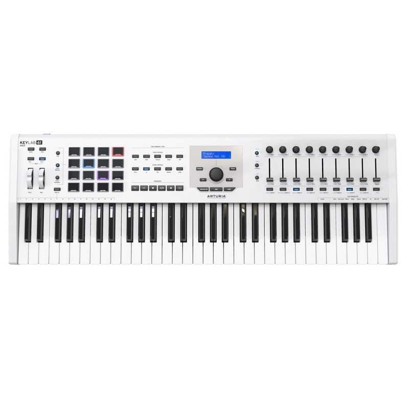 ARTURIA KEYLAB61-MKII CONTROLLER BIANCO MIDI USB TASTIERA 61 TASTI SEMIPESATI BIANCA