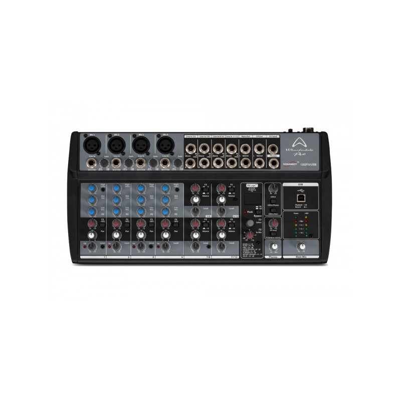 WHARFEDALE CONNECT 1202FX MIXER 12 CANALI USB CON EFFETTI BLACK