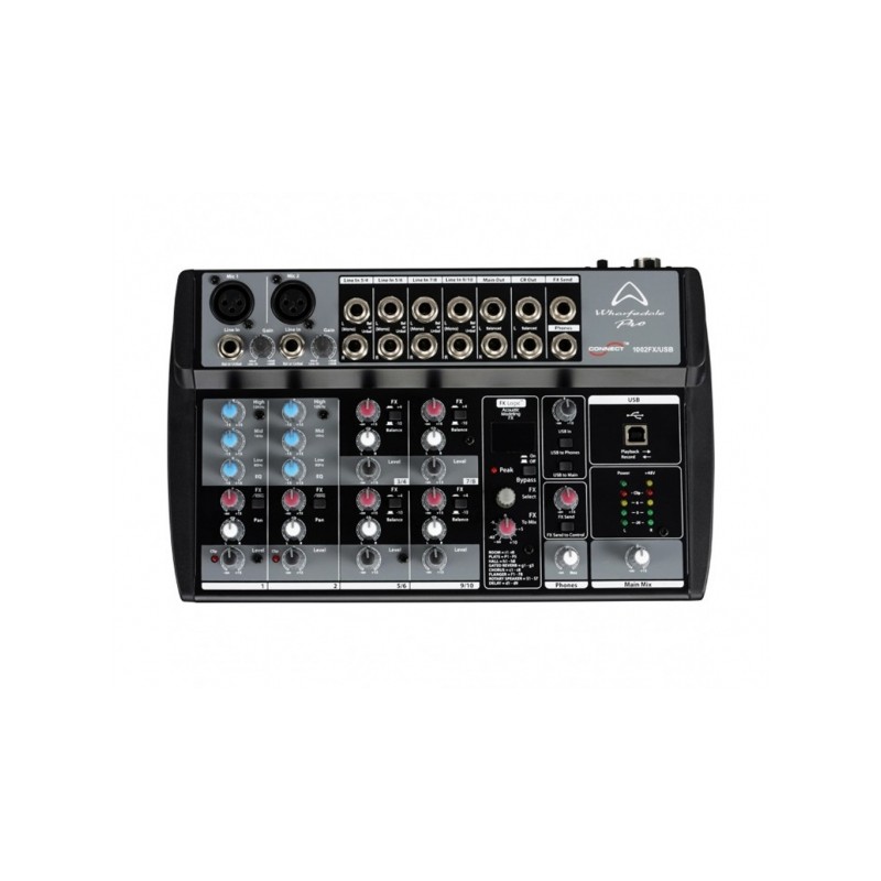WHARFEDALE CONNECT 1002FXUSB BLACK MIXER 10 CANALI USB CON EFFETTI VOCE DIGITALI