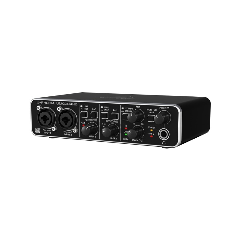 BEHRINGER UMC204HD INTERFACCIA AUDIO 2X4 SCHEDA AUDIO MIDI USB 2 IN 4 OUT 24 BIT 192 KHZ 2 PREAMPLIFICATORI MICROFONICI MIDAS PH