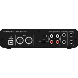 BEHRINGER UMC204HD INTERFACCIA AUDIO 2X4 SCHEDA AUDIO MIDI USB 2 IN 4 OUT 24 BIT 192 KHZ 2 PREAMPLIFICATORI MICROFONICI MIDAS PH