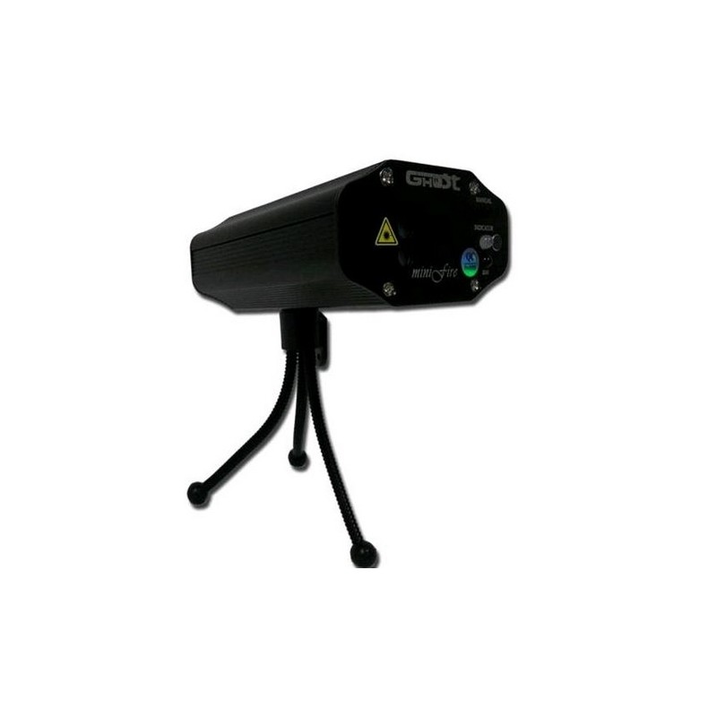 GHOST MINI FIRE GOBO LASER ROSSO 100mW + VERDE 50mW + TREPPIEDE + STAFFA A PARETE + ALIMENTATORE