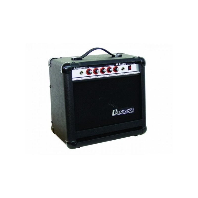 DIMAVERY BA-30 AMPLIFICATORE BASSO 30W NERO 3 BANDE DI EQUALIZZAZIONE