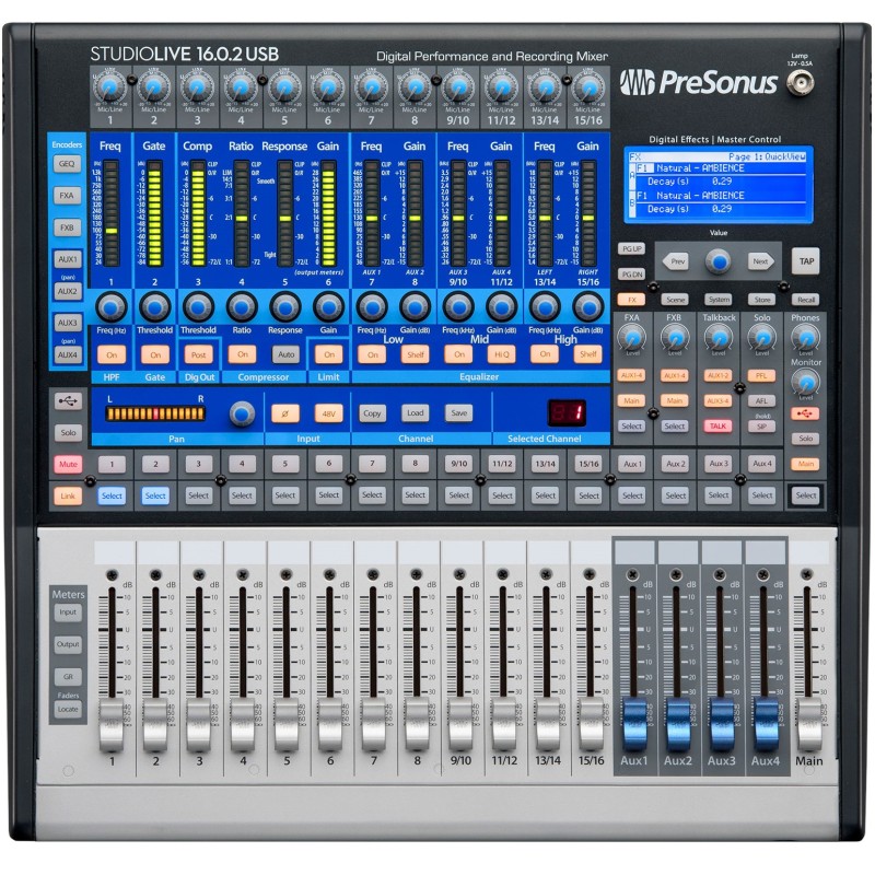 PRESONUS STUDIOLIVE 16.0.2 USB MIXER DIGITALE 16 CANALI 13 PREAMPLIFICATORI X-MAN 2 PROCESSORI EFFETTI